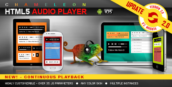Chameleon Playlist HTML5 audio player jQuery plugin